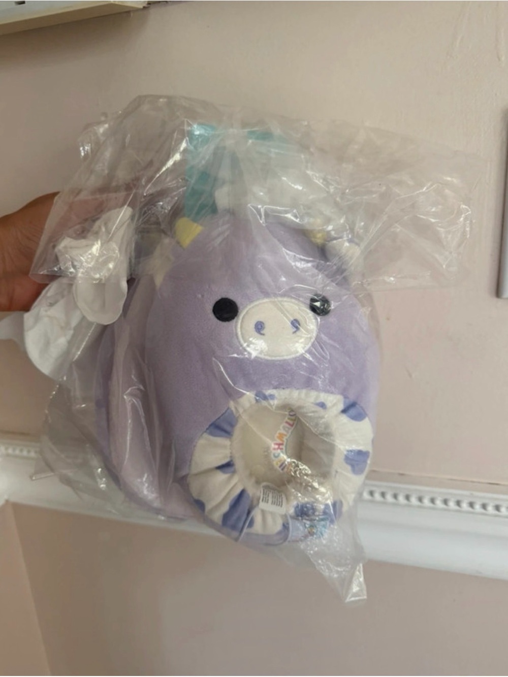 Squishmallows Purple Unicorn Plush with Blue & Yellow Accents
